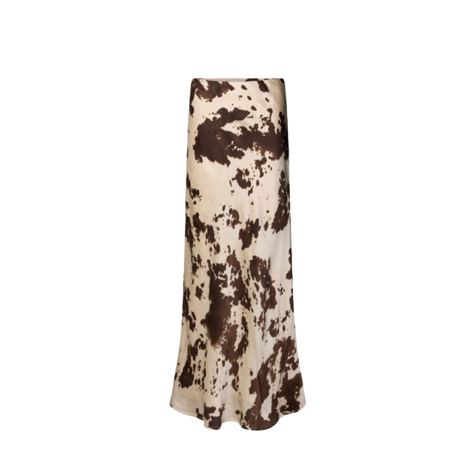 Viso Cow Print Skirt - Brown