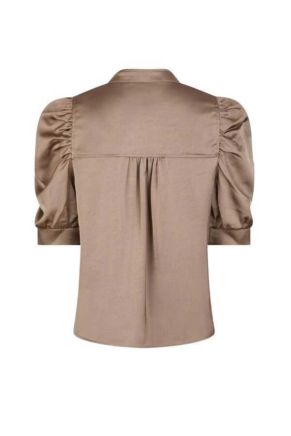 Roella Heavy Sateen Blouse - Dark Taupe