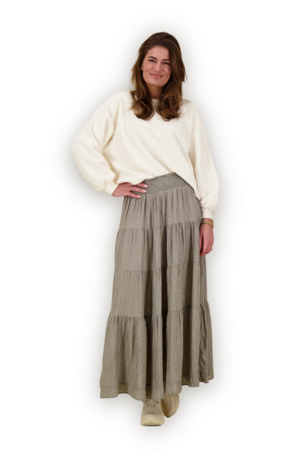 Asta Crepe Skirt - Smoke Green