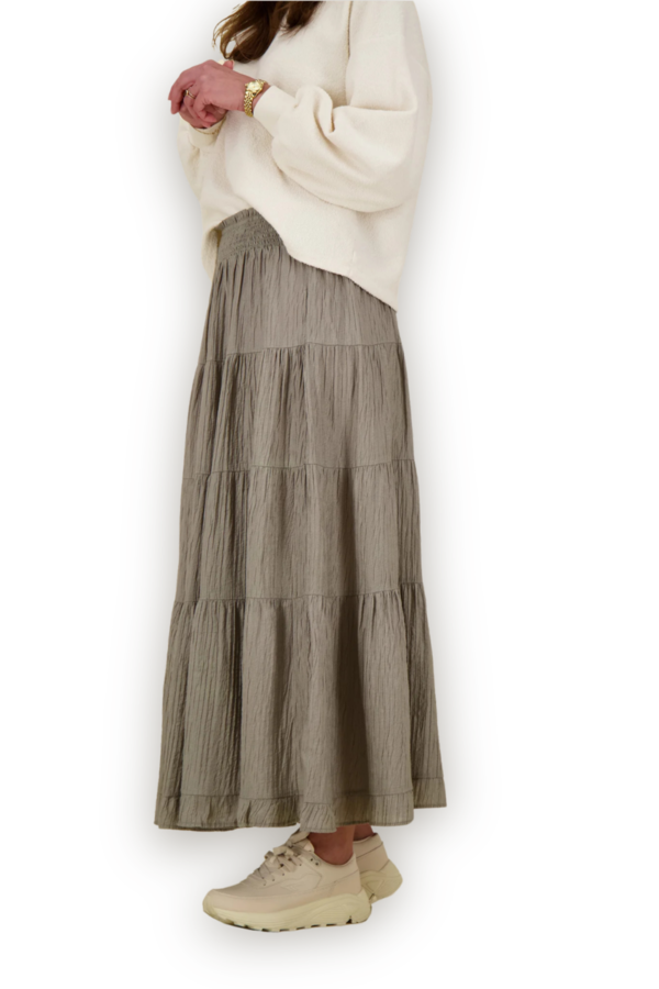 Asta Crepe Skirt - Smoke Green