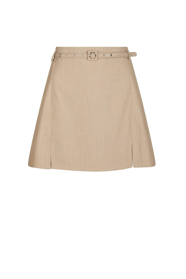 Donte Melange Pinstripe Skirt - Sand Melange