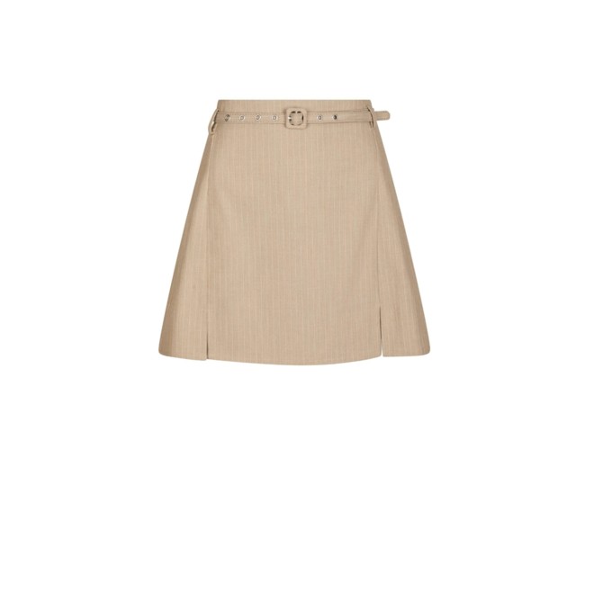 Donte Melange Pinstripe Skirt - Sand Melange