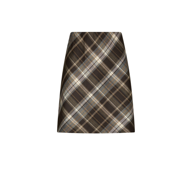 Lunna Check Skirt - Brown