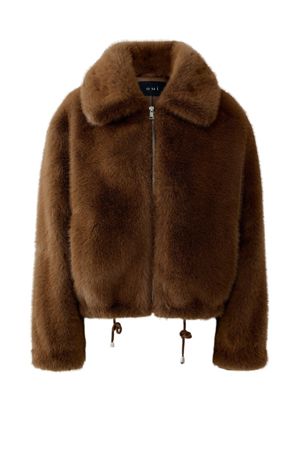 Faux Fur Jacket - Bruin