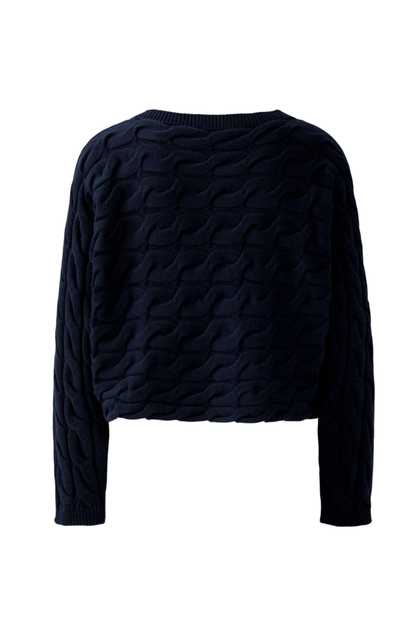 Cable Knit Sweater - Navy