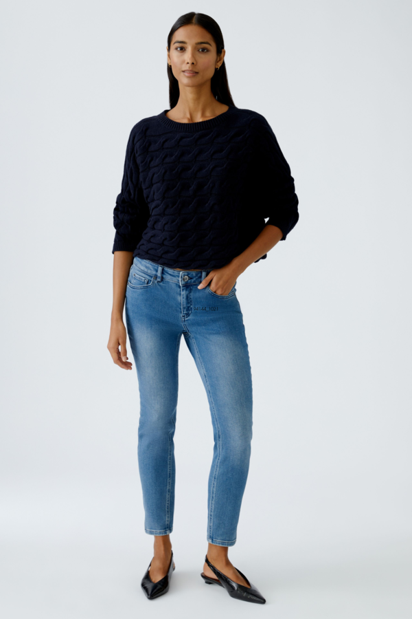 Cable Knit Sweater - Navy