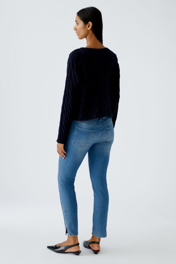 Cable Knit Sweater - Navy
