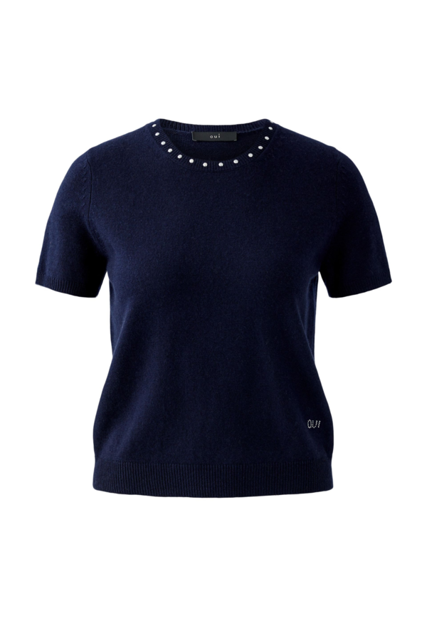 Strass Pullover - Navy