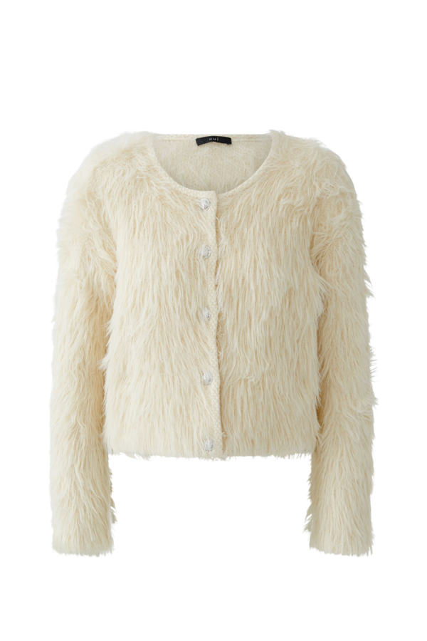 Fringed Textured Jacket - Off White