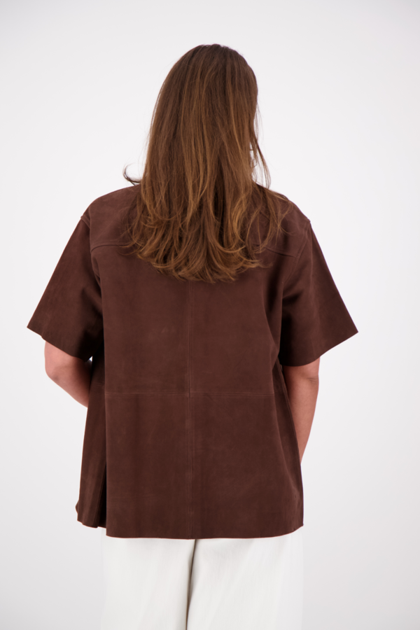 Sophie Suede 2/4 Shirt - Chestnut