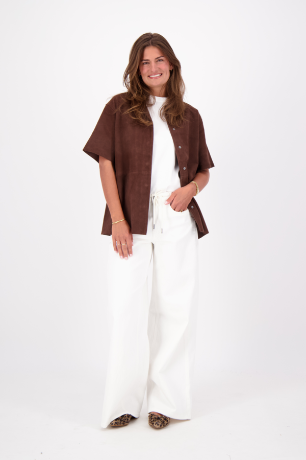 Sophie Suede 2/4 Shirt - Chestnut