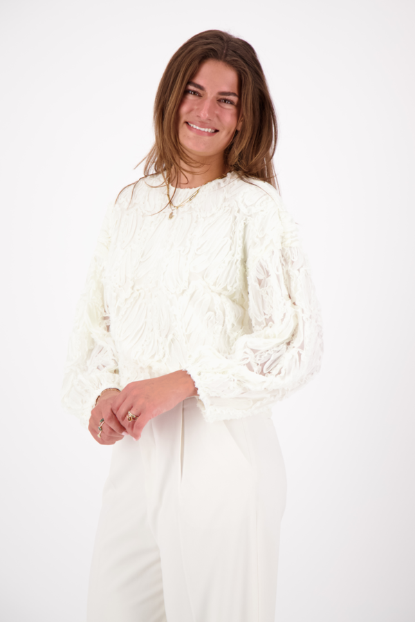 ShaniaCC Fluffy Blouse - Off White