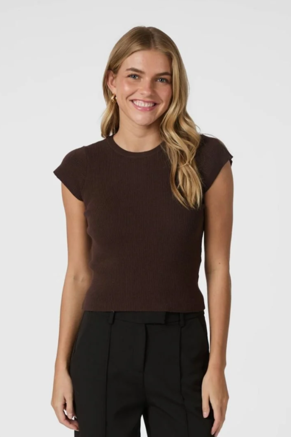 Tirra Knit Tee - Brown