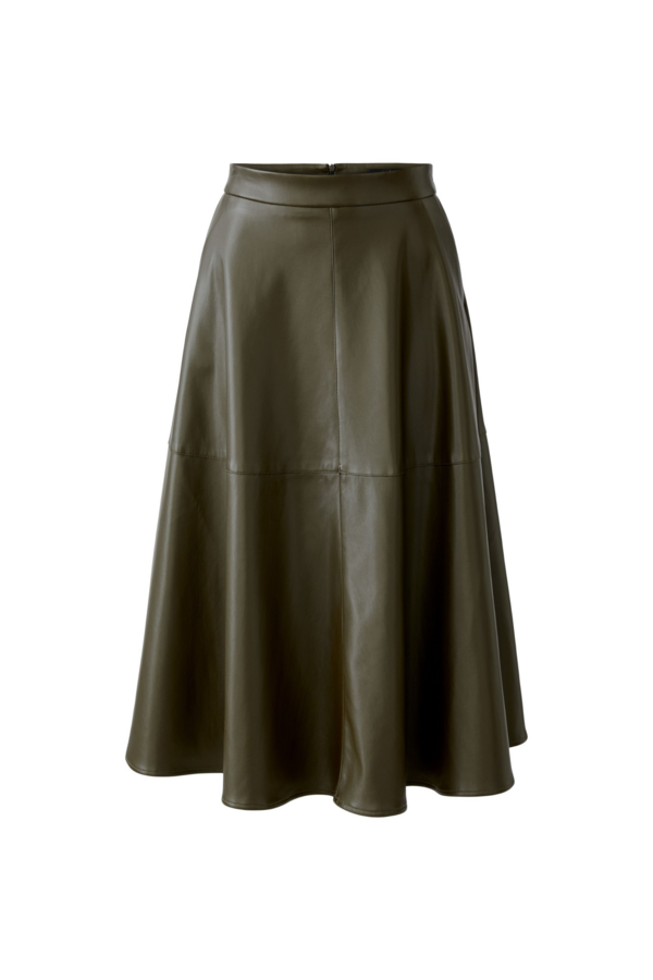 Leather Skirt - Khaki Green