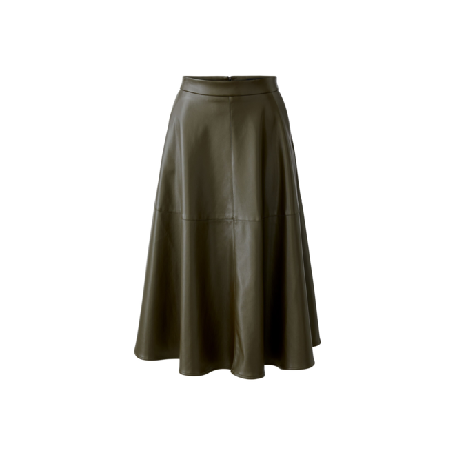 Leather Skirt - Khaki Green
