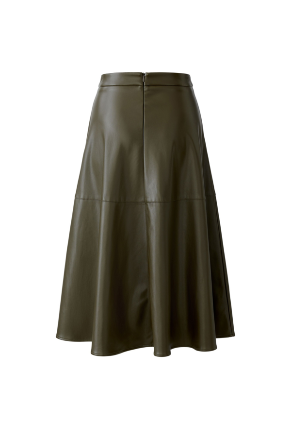 Leather Skirt - Khaki Green