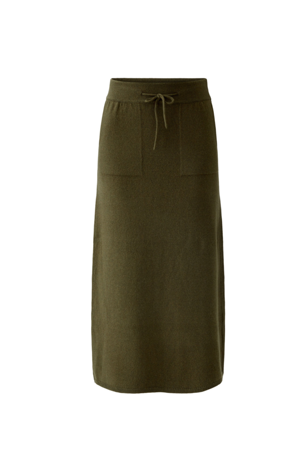 Knitted Skirt - Khaki Green