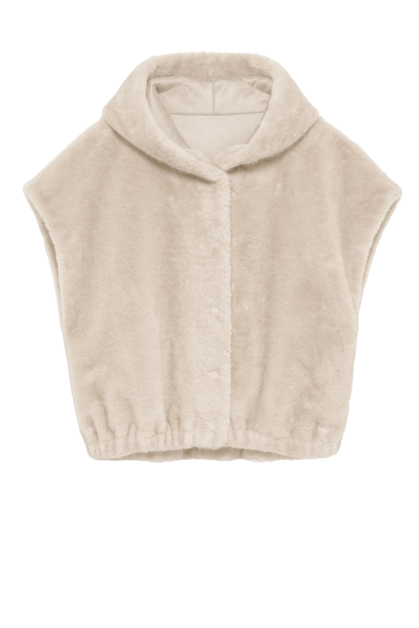 Olena Fauxe Mink Reversible Gilet - Beige