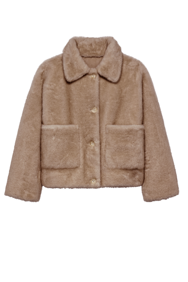 Faje Faux Mink Jacket - Camel