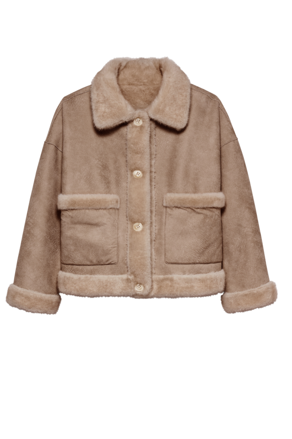 Faje Faux Mink Jacket - Camel
