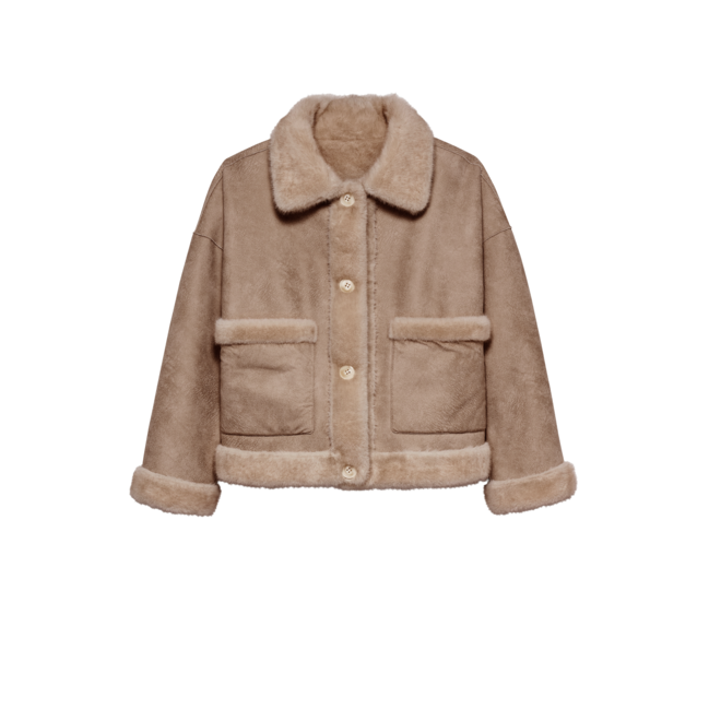 Faje Faux Mink Jacket - Camel