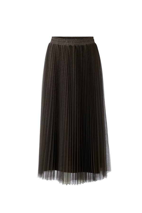 Pleated Glitter Skirt - Taupe