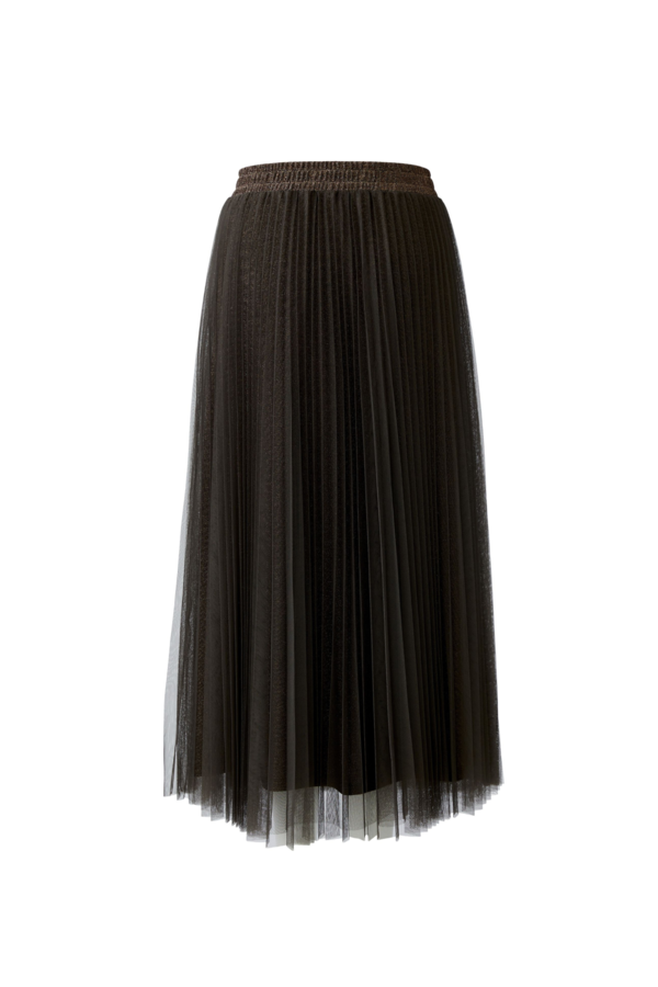 Pleated Glitter Skirt - Taupe