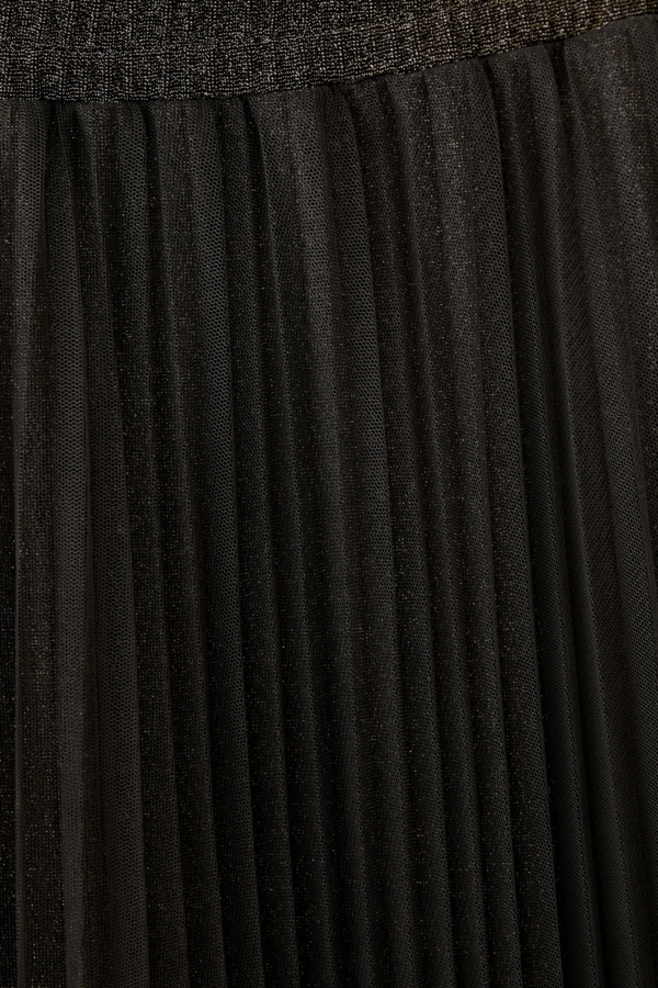 Pleated Glitter Skirt - Taupe