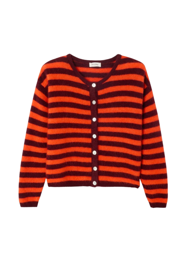 Vitow Cardigan - Grenat Raye