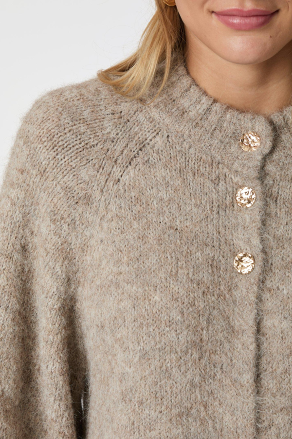 Benuta Fluffy Knit Cardigan - Beige Melange