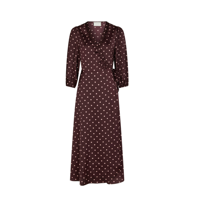 Malinga Dot Dress - Wine