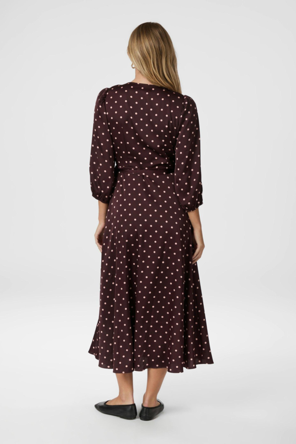 Malinga Dot Dress - Wine