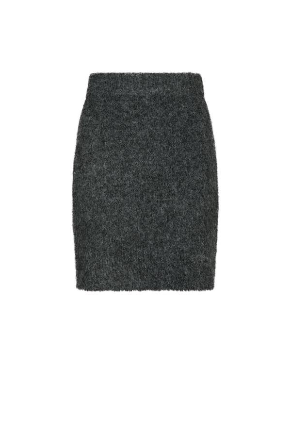 Naria Fluffy Knit Skirt - Antracit