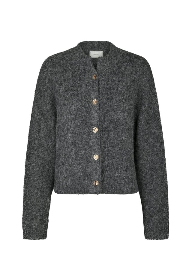 Taura Fluffy Knit Cardigan - Antracit