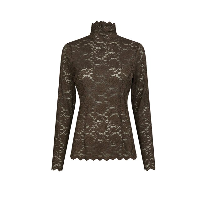 Liza Laceflower Blouse - Chocolate Brown