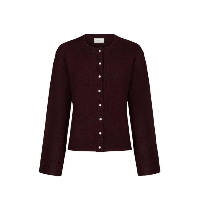 Mixie Knit Cardigan - Wine