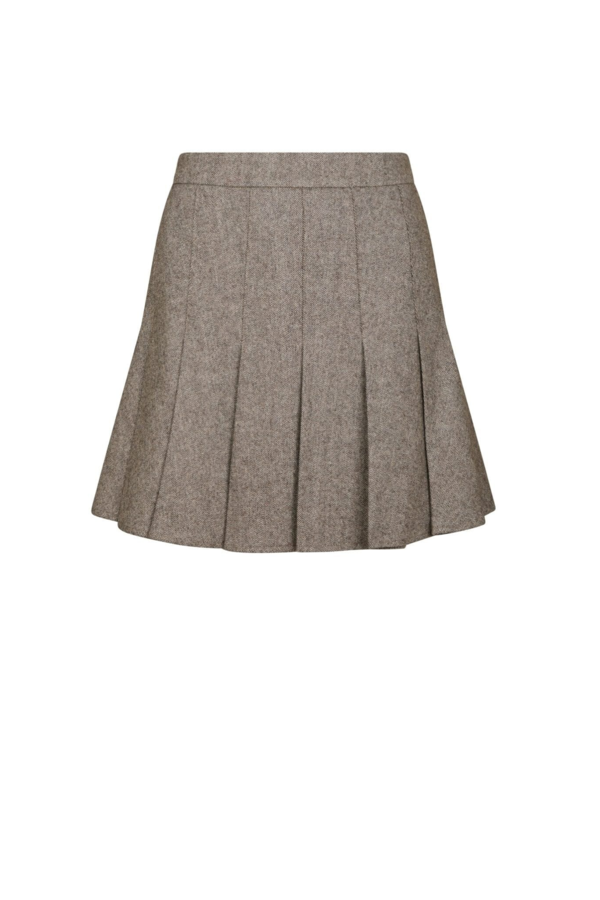 Laurina Herringbone Skirt - Dusty Brown