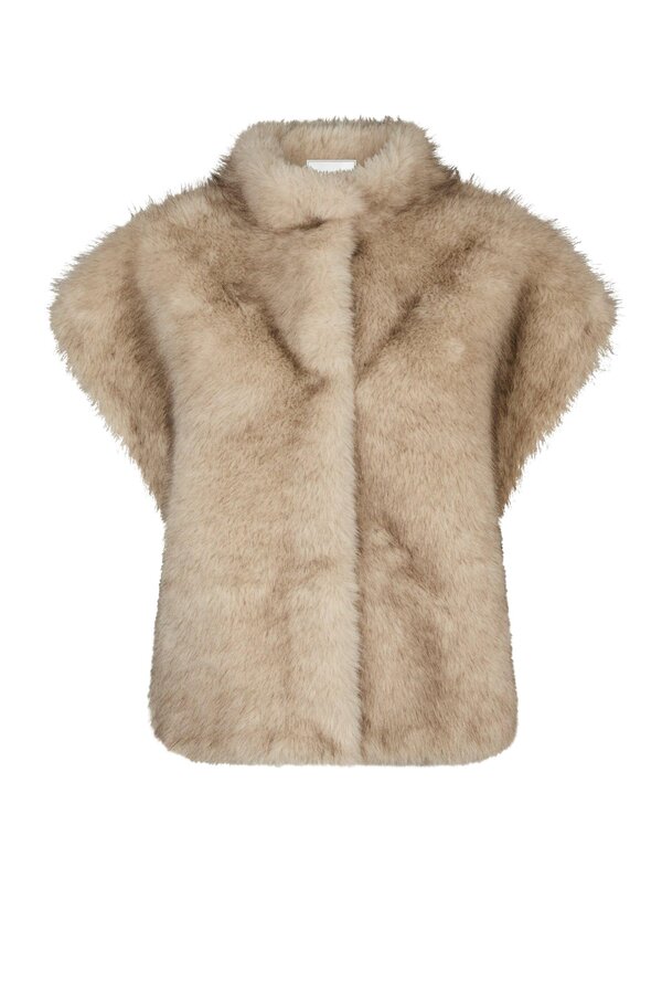 Kevini faux Fur Vest - Beige