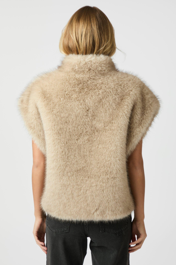 Kevini faux Fur Vest - Beige