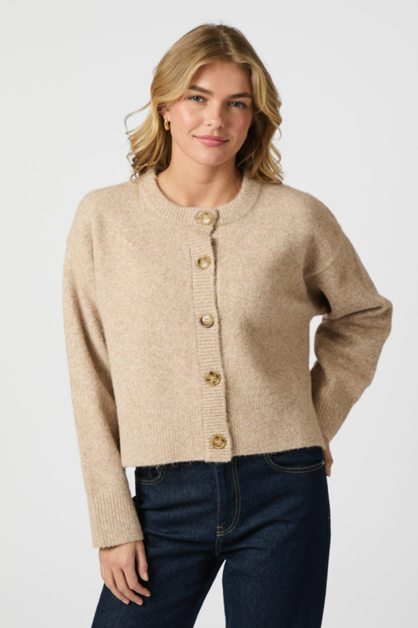 Muki Knit Cardigan - Sand Melange