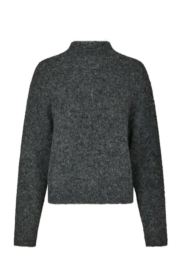 Paulina Fluffy Knit Blouse - Antracit