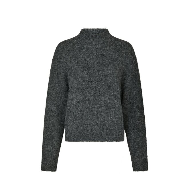 Paulina Fluffy Knit Blouse - Antracit