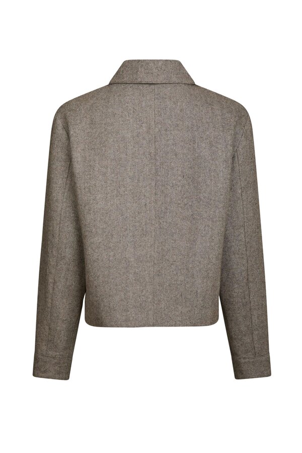 Romana Herringbone Jacket - Dusty Brown