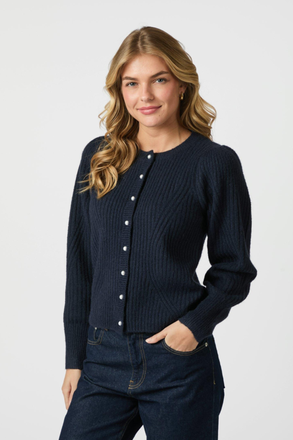 Puli Knit Cardigan - Navy