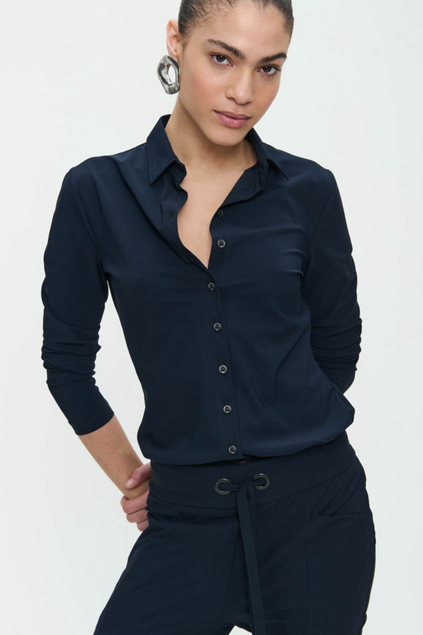 Betty Easy Wear Technical Jersey Blouse - Blue