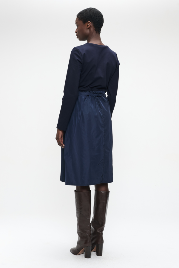 Ester Mix Cotton Tafetta Dress - Blue