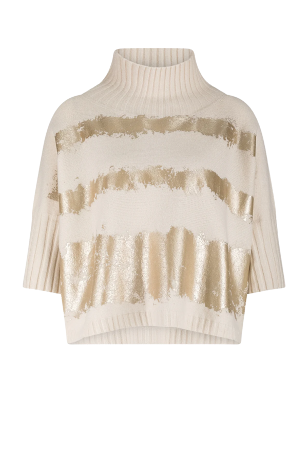 Gold Print Pullover - Beige Gold
