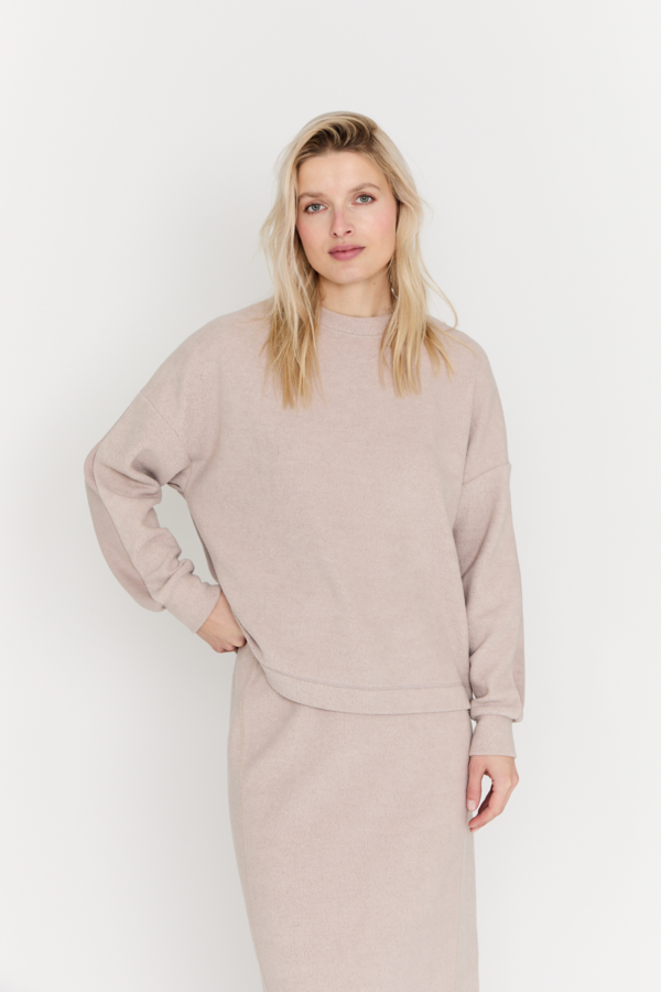 Teddy Sweater - Taupe Solid