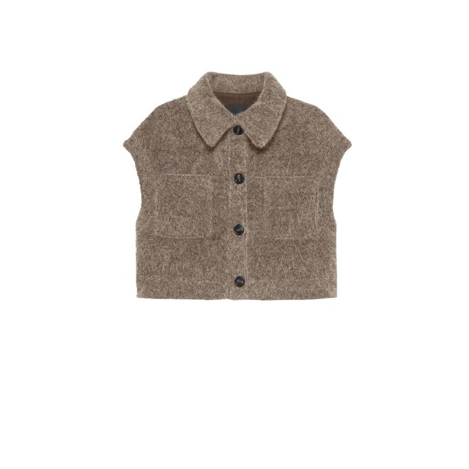 Plume Faux Mohair Gilet - Truffle