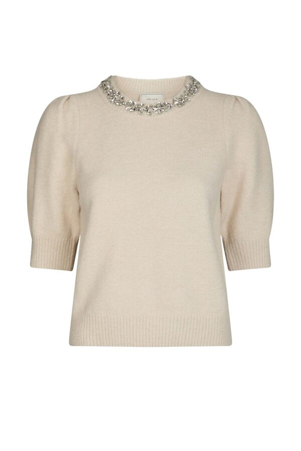 Maia Stone Knit Blouse - Ivory